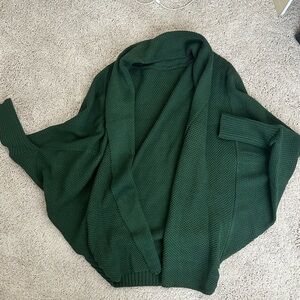 hunter green batwing cardigan
